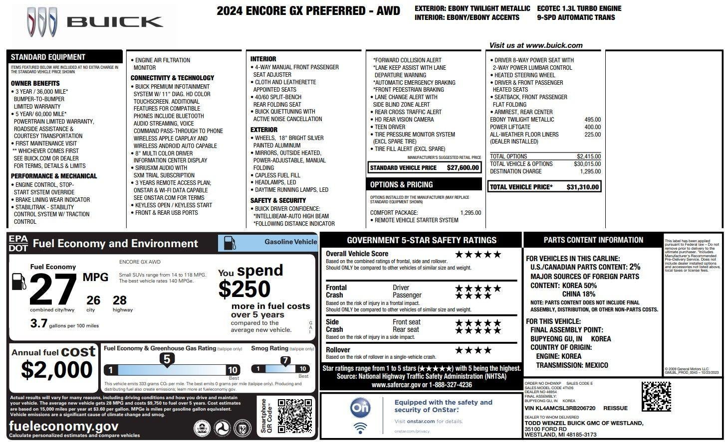 buick encore gx 2024 KL4AMCSL3RB206720 image buick encore gx 2024 KL4AMCSL3RB206720 image